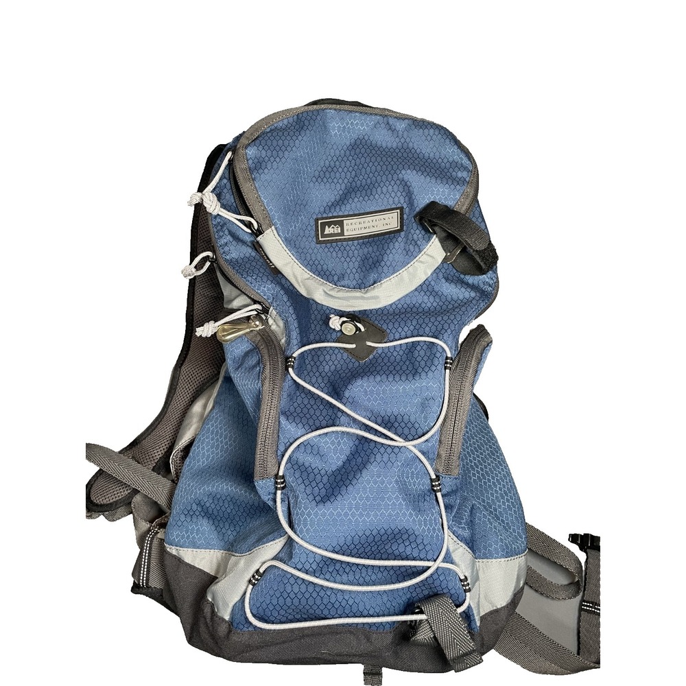 REI Runoff Hydration Day Pack Blue Backpack Daypack Spout Sealed Bladder Unused